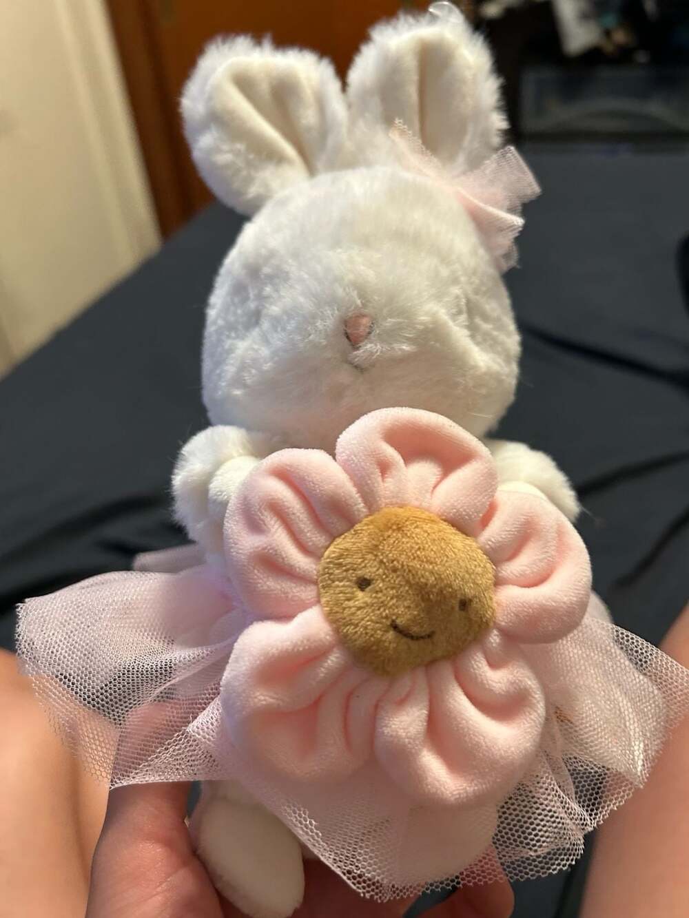 Bunnies By The Bay TuTu Blossom Bunny Plush White Rabbit Pink Tutu Flower